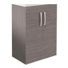 Brooklyn 600mm Grey Avola Floor Standing Vanity Cabinet (excluding Basin) Large Image
