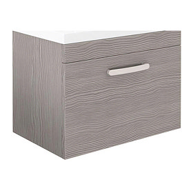 Brooklyn 600mm Grey Avola Wall Hung Vanity Cabinet (excluding Basin) Large Image