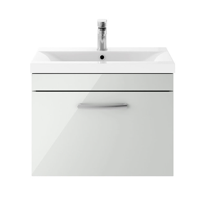 Brooklyn 600mm Grey Mist 1 Drawer Wall Hung Vanity Unit Standard Large Image
