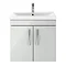 Brooklyn 600mm Grey Mist 2 Door Wall Hung Vanity Unit Standard Large Image