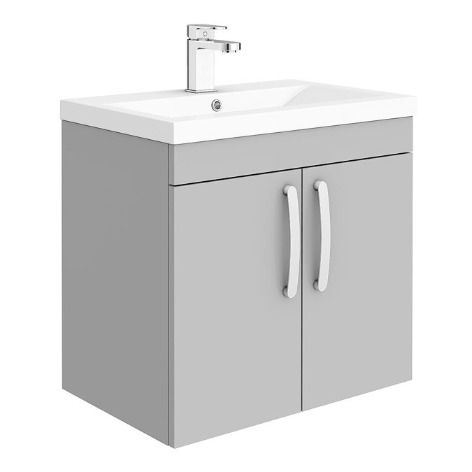 Brooklyn 600mm Grey Mist 2 Door Wall Hung Vanity Unit Large Image