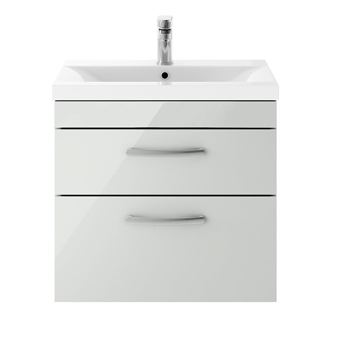 Brooklyn 600mm Grey Mist 2 Drawer Wall Hung Vanity Unit Standard Large Image