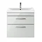 Brooklyn 600mm Grey Mist 2 Drawer Wall Hung Vanity Unit Standard Large Image