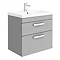 Brooklyn 600mm Grey Mist 2 Drawer Wall Hung Vanity Unit Large Image