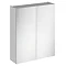 Brooklyn 600mm Grey Mist Bathroom Mirror Cabinet - 2 Door Large Image