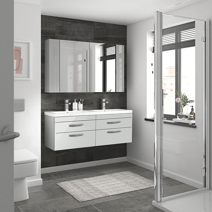 Brooklyn 600mm Grey Mist Bathroom Mirror & Fascia Cabinet  Profile Large Image