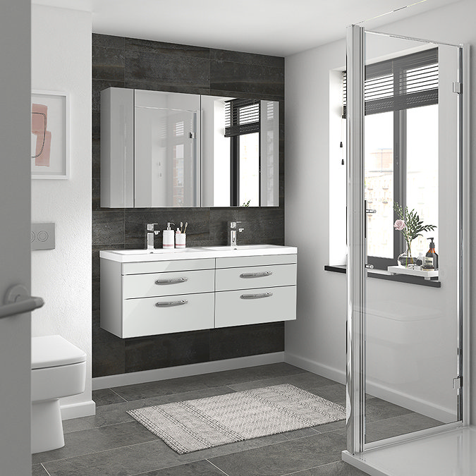 Brooklyn 600mm Grey Mist Bathroom Mirror & Fascia Cabinet Profile Large Image