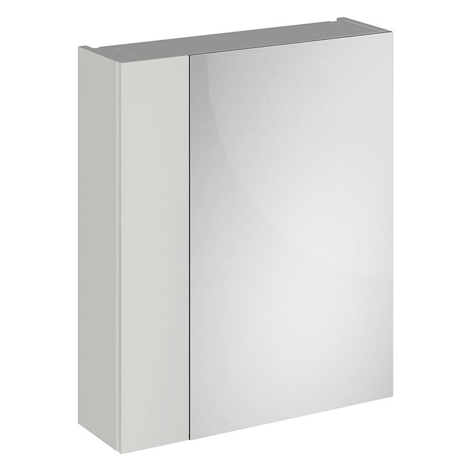 Brooklyn 600mm Grey Mist Bathroom Mirror & Fascia Cabinet Large Image