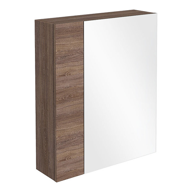 Brooklyn 600mm Mid Oak Bathroom Mirror & Fascia Victorian Plumbing UK