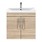 Brooklyn 600mm Natural Oak 2 Door Wall Hung Vanity Unit Standard Large Image