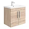 Brooklyn 600mm Natural Oak 2 Door Wall Hung Vanity Unit Large Image