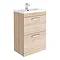 Brooklyn 600mm Natural Oak Vanity Unit - Floor Standing 2 Drawer Unit Large Image