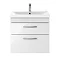 Brooklyn 600mm White Gloss 2 Drawer Wall Hung Vanity Unit Profile Large Image