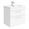 Brooklyn 600mm White Gloss 2 Drawer Wall Hung Vanity Unit