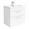Brooklyn 600mm White Gloss 2 Drawer Wall Hung Vanity Unit
