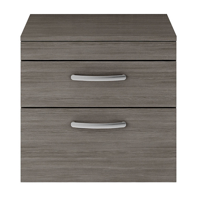 Brooklyn 605mm Grey Avola Worktop & Double Drawer Wall Hung Cabinet  Profile Large Image