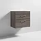 Brooklyn Wall Hung Countertop Vanity Unit - Grey Avola - 605mm 2 Drawer with Chrome Handles  Standard Large Image