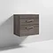 Brooklyn Wall Hung Countertop Vanity Unit - Grey Avola - 605mm 2 Drawer with Chrome Handles Standard Large Image