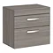 Brooklyn Wall Hung Countertop Vanity Unit - Grey Avola - 605mm 2 Drawer with Chrome Handles Large Im