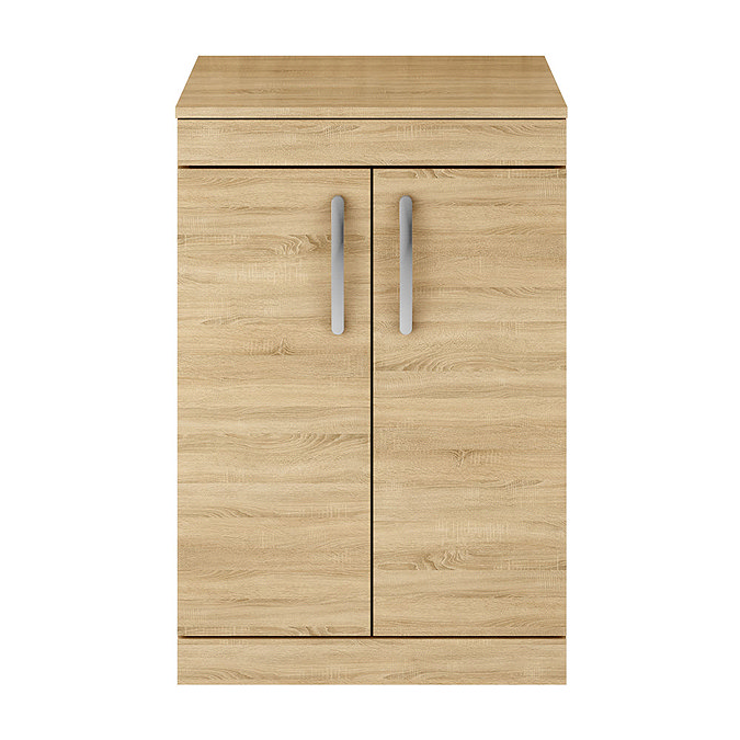Brooklyn 605mm Natural Oak Worktop & Double Door Floor Standing Cabinet Feature Large Image