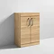 Brooklyn Floor Standing Countertop Vanity Unit - Natural Oak - 605mm with Chrome Handles Standard Large Image