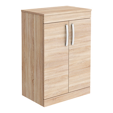 Brooklyn 605mm Natural Oak Worktop & Double Door Floor Standing Cabinet  Profile Large Image
