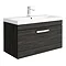 Brooklyn 800 Black Wall Hung 1-Drawer Vanity Unit with Thin-Edge Basin Large Image