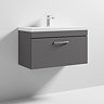 Brooklyn 800 Gloss Grey Wall Hung 1-Drawer Vanity Unit with Thin-Edge Basin  Standard Large Image