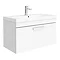 Brooklyn 800 Gloss White Wall Hung 1-Drawer Vanity Unit with Thin-Edge Basin Large Image