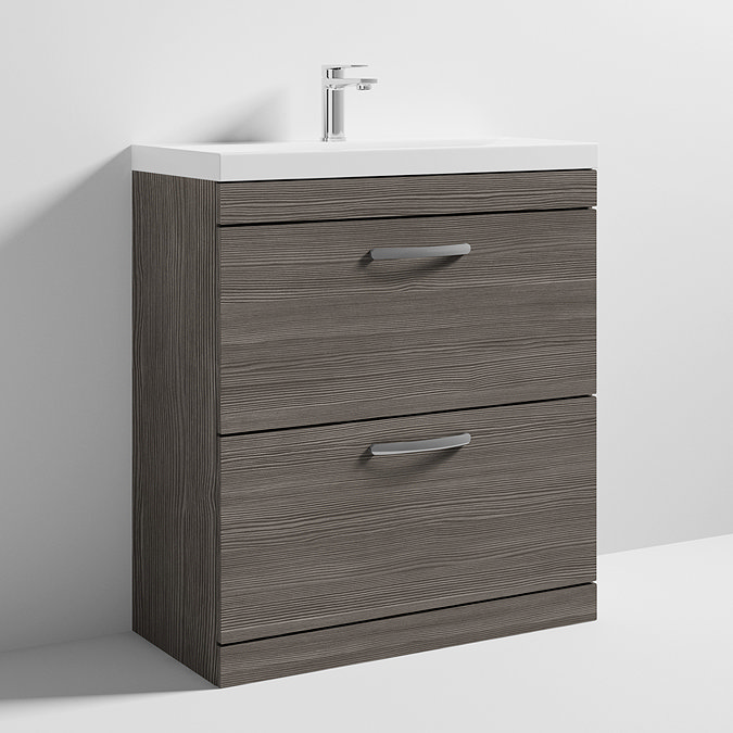 Brooklyn 800 Grey Avola Floor Standing Vanity Unit with Thin-Edge Basin  Standard Large Image