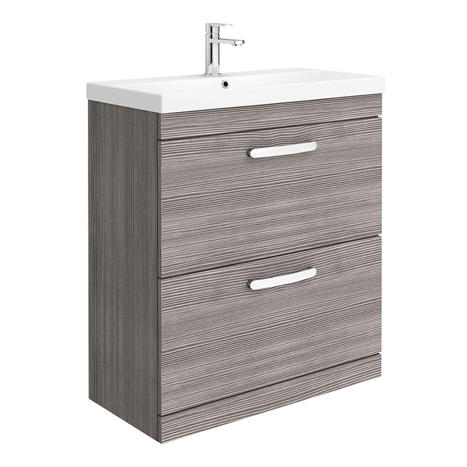 Brooklyn 800 Grey Avola Floor Standing Vanity Unit with Thin-Edge Basin Large Image