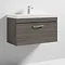 Brooklyn 800 Grey Avola Wall Hung 1-Drawer Vanity Unit with Thin-Edge Basin  Standard Large Image