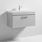 Brooklyn 800 Grey Mist Wall Hung 1-Drawer Vanity Unit with Thin-Edge Basin  Feature Large Image