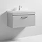 Brooklyn 800 Grey Mist Wall Hung 1-Drawer Vanity Unit with Thin-Edge Basin Feature Large Image