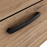 Brooklyn 800mm Brown Oak Wall Hung Vanity Unit - Single Drawer With Matt Black Handle
