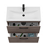Brooklyn 800mm Grey Avola Vanity Unit - Floor Standing 2 Drawer Unit with Matt Black Handles