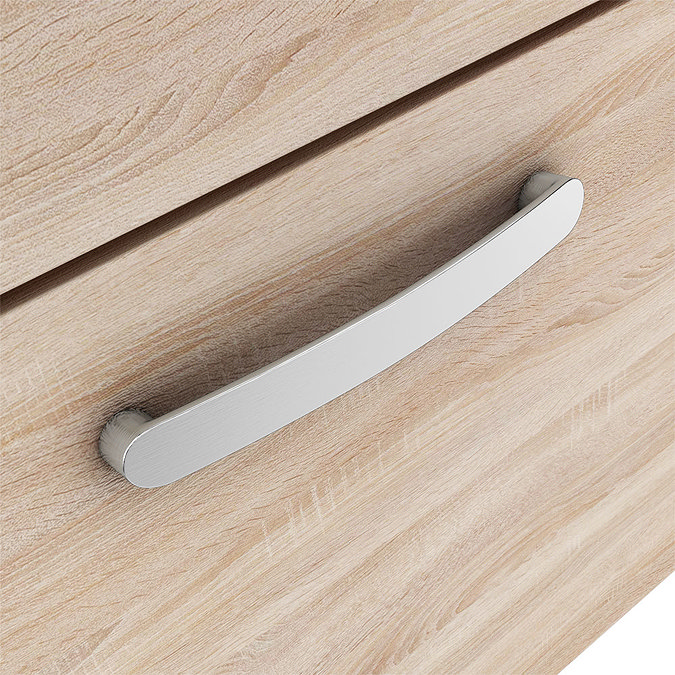 Brooklyn 800 Natural Oak Wall Hung 1-Drawer Vanity Unit with Thin-Edge Basin Feature Large Image