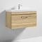 Brooklyn 800 Natural Oak Wall Hung 1-Drawer Vanity Unit with Thin-Edge Basin Standard Large Image