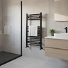 Brooklyn 800 x 500mm Black Nickel Straight Heated Towel Rail