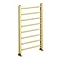 Brooklyn 800 x 500mm Brushed Brass Straight Heated Towel Rail Profile Large Image