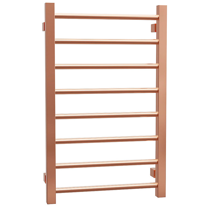 Brooklyn 800 x 500mm Rose Gold Straight Heated Towel Rail  Profile Large Image