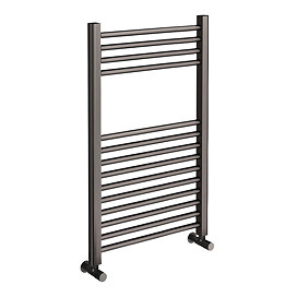 Brooklyn 800 x 500mm Satin Gunmetal Grey Straight Heated Towel Rail Large Image
