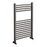 Brooklyn 800 x 500mm Satin Gunmetal Grey Straight Heated Towel Rail Large Image