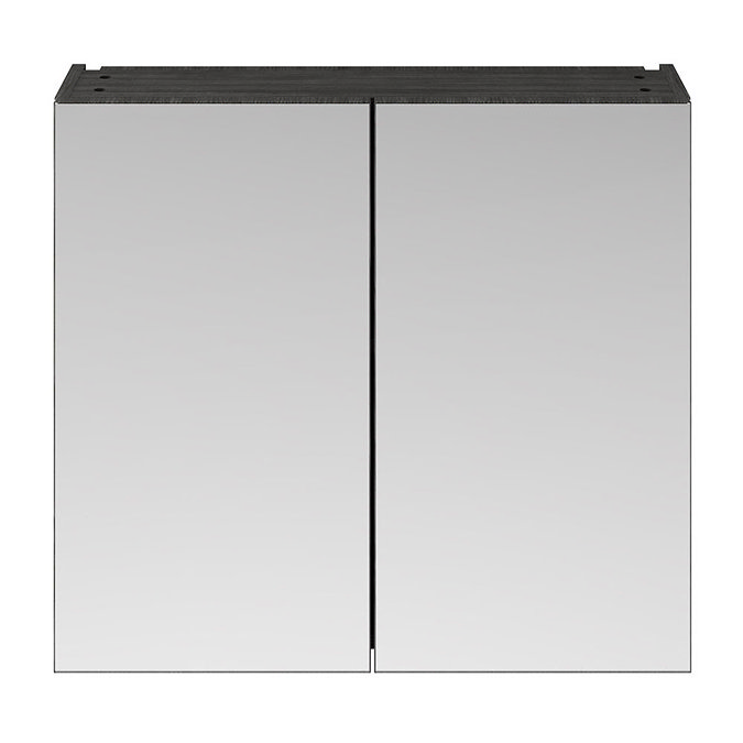 Brooklyn 800mm Hacienda Black Bathroom Mirror Cabinet - 2 Door  Standard Large Image
