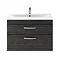 Brooklyn 800mm Black 2 Drawer Wall Hung Vanity Unit  In Bathroom Large Image