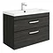 Brooklyn 800mm Black 2 Drawer Wall Hung Vanity Unit Large Image