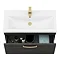Brooklyn 800mm Black Wall Hung Vanity Unit - Single Drawer with Brushed Brass Handle