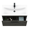 Brooklyn 800mm Black Wall Hung Vanity Unit - Single Drawer with Matt Black Handle