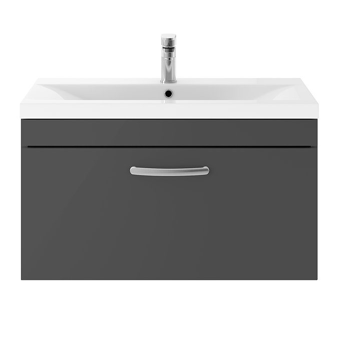 Brooklyn 800mm Gloss Grey 1 Drawer Wall Hung Vanity Unit Feature Large Image