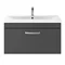 Brooklyn 800mm Gloss Grey 1 Drawer Wall Hung Vanity Unit  Feature Large Image